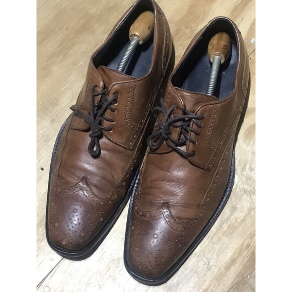 hugo boss Brown Leather Wing Tip Vero Cuoio Lace Up Shoes Men 9.5 main image 6